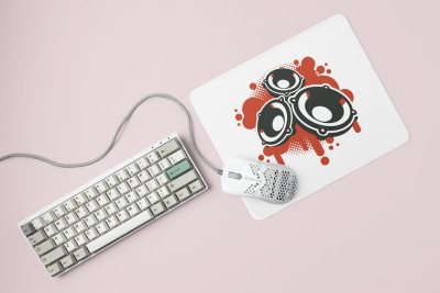 Rushaan Music Base Printed Mousepads For Music Lovers Mousepad(White)