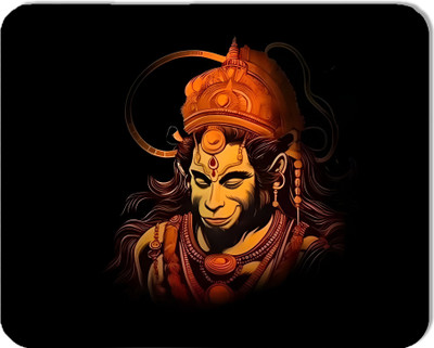PRINTIX Ram Hanuman Bhakti Mouse Pad| Hindu Spiritual Desk Mat | Devotional God Mousepad Non Slip Base Mousepad(Black)
