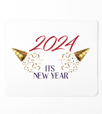 NarayaniCollectionss It's A New Year,Graphic Printed Sublimated Mousepad Mousepad(White)