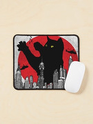 Aaltu Faltu Catzilla – Monster Cat Mouse Pad Non Slip Base Mousepad(Multicolor)