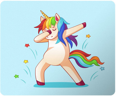 PrintingZone Compatible Print Unicorn Mouse Pad (8 inch X 7 inch) (MP-345) Non Slip Base Mousepad(Black)
