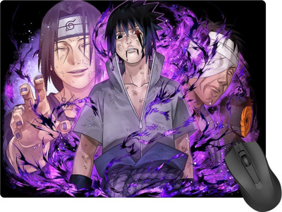 SuperiorFH Anime Gaming (Narutro) Sasuke Uchiha desire for Revenge Non Slip Base Mousepad(Purple)