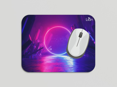leeon L-MP1-261-abstract with Neon Light Non Slip Base Mousepad(Multicolor)