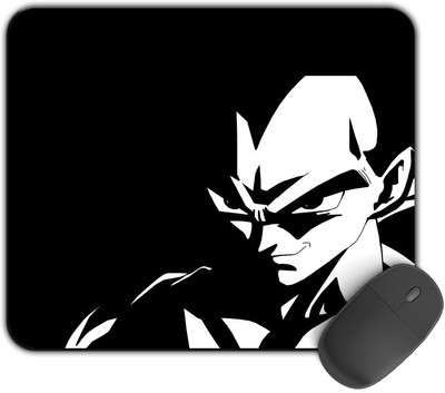 Kirmada Printed Designer Mouse Pad Black And White Vegeta Dragon Ball Z Non Slip Base Mousepad(Multicolor)
