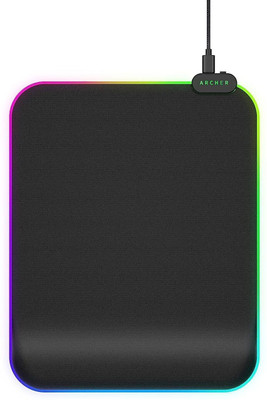 Archer Tech Lab Quiver 200 Gaming Mousepad, 15 RGB Modes Water-Resistant, Plug & Play Mousepad(Black)
