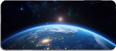 zeora Planet earth Gaming Large Mouse Pad XXL, Extended, Pc & keyboard 23 X 11 inch Non Slip Base Dual Sided Mousepad(Blue & Black)