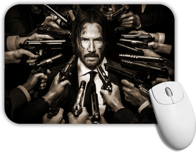 GROOFIEZ John Wick Mouse Pad Non-Slip Rubber Base for PC Laptop (9x7 inch) Non Slip Base Mousepad(Black)