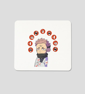Special Trend Hub Nine Multi Faced Itadori Printed Mousepad Non Slip Base Mousepad(White)