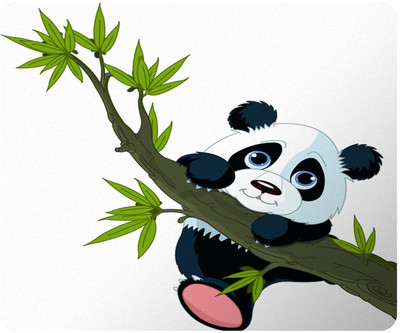 PrintingZone Compatible Print Panda Mouse Pad (8 inch X 7 inch) (MP-183) Mousepad(Black)