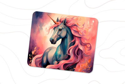 otakusoutlet Cute Unicorn Girl Mouse Pad Non Slip Base Mousepad(Pink, Violet)