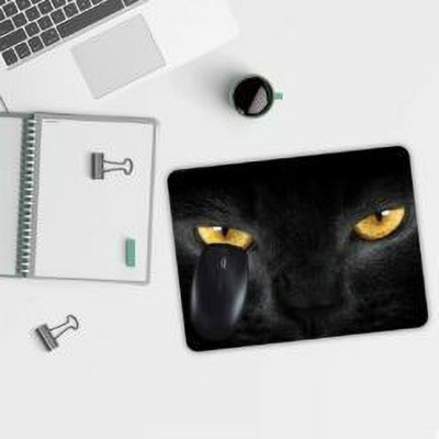 selfiegiftoo BLack Cat Eyes Gaming Mouse Pad Non Slip Base Mousepad(Multicolor)