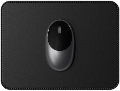 M RUFOUS Leather Mouse Pad with Stitched Edge Micro-Fiber Base with Non-Slip Waterproof Non Slip Base Dual Sided Mousepad(Black)