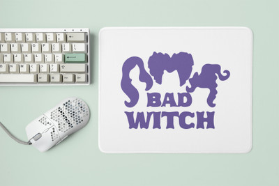 Special Trend Hub Bad Witch (Violet) -Halloween theme printed white gaming mousepad Non Slip Base Mousepad(White)