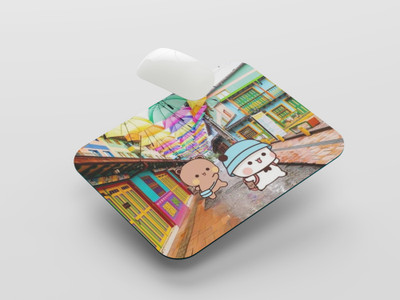 UNIARAWALAS Non-Slip Brain ,DUDU BUBU Cartoon MPM-180 Non Slip Base Mousepad(Black)