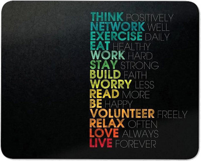 OMORTEX Think Positive Motivational Mouse Pad (Pack Of 1) Mousepad(Black)