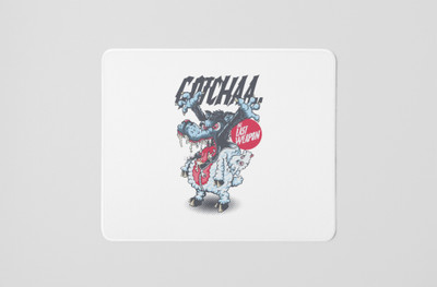 Special Trend Hub Angry fox - horror themed printed white gaming mousepad Non Slip Base Mousepad(White)