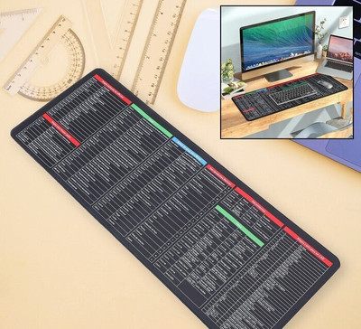 DeoDap Shortcut Keyboard Mat | Large Anti-Slip Mouse Pad for Gaming, Office (80x30cm) Non Slip Base Mousepad(Black)