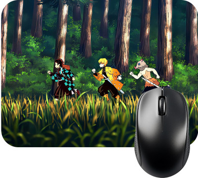 FINIXSTORE Anime Demon Slayer Corps - 3 Printed Mouse Pad (9 inch x 7 inch) Non Slip Base Mousepad(Multicolor)