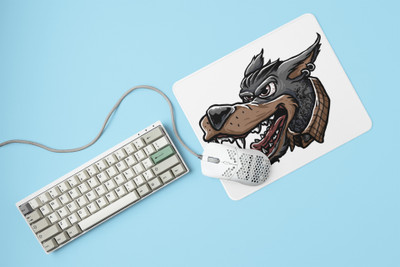Rushaan Angry fox - Printed animated Mousepad for animation lovers Mousepad(White)