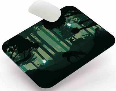 Bhaarat Deal Nature Landscape Mouse Pad With Beautiful View Design For Office, Work & Gaming Non Slip Base Mousepad(Green Forest)