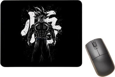 PRINTMASTERS Cool Goku Character Design Print for Gaming Computer, Laptop (9.5 X 7) Mousepad(Black & White)