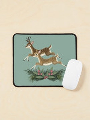 Aaltu Faltu Winter Deer – Cozy Forest Pattern Mouse Pad Mousepad(Multicolor)