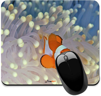 FirseBUY Cute Fish Design Printed Non Slip Base Mousepad(Multicolor)