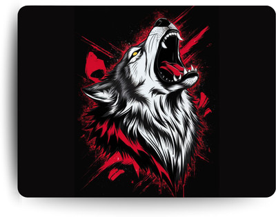 Designxx Crimson Howl Gaming Mousepad Non Slip Base Mousepad(Multicolor)