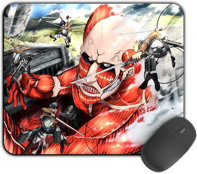 Kirmada Printed Designer Mouse Pad Colossal Titan Attack On Titan Non Slip Base Mousepad(Multicolor)