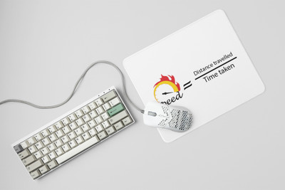 Rushaan S=D/T - formula themed printed mousepads for mathematics lovers(20cm x 18cm) Non Slip Base Mousepad(White)