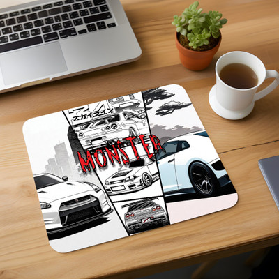 ZORI Nissan GT-R Printed Mouse Pad for Gaming Computer, Laptop MousePad Non Slip Base Mousepad(Multicolor, Black)