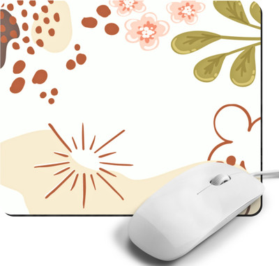 Printile MOUSE PAD 0.41 Non Slip Base Mousepad(White&Green&Off White)