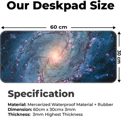 Trading Mantras Andromeda Galaxy Large Gaming Mouse Pad - Non-Slip, 3mm Thick (60x30cm) Non Slip Base Mousepad(Royal Blue)
