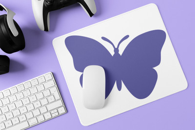 Rushaan Purple butterfly - Printed animated Mousepad for animation lovers Mousepad(White)