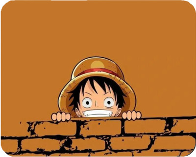PRINTIX Luffy Mouse Pad – Anime Smile Design | One Piece Gaming Desk Mat & Home uses Non Slip Base Mousepad(Brown)