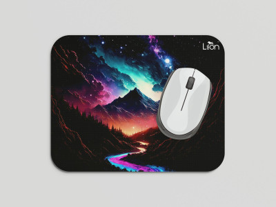 leeon L-MP1-263-mountain-valley-Colorful-cloud-at-night Non Slip Base Mousepad(Multicolor)
