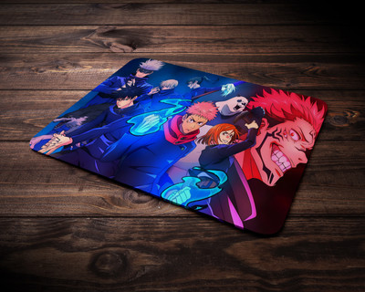 Kandarigifts Anime Cartoon Printed Mouse Pad for Gaming Computer, Laptop MousePad (MP 10) Non Slip Base Mousepad(Red & Blue)