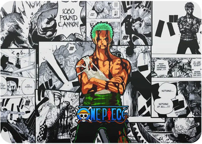 RAWAT TRADERS Anime Mouse Pad Roronoa Zoro Theme Printed Mousepad with Anti-Slip Rubber Base Mousepad(Multicolor)