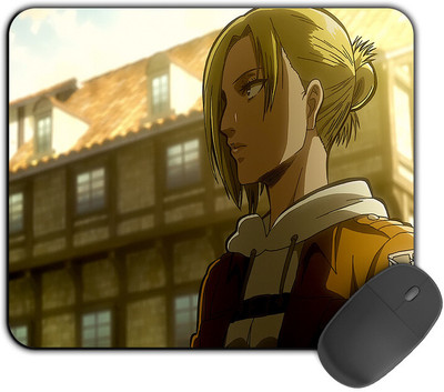 Kirmada Printed Designer Mouse Pad Annie, Armor And Colossal Titan Attack On Titan Non Slip Base Mousepad(Multicolor)