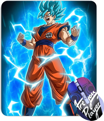 MITTRA Indiacraft Anime Goku Printed Non Slip Base Dual Sided Mousepad(Orange, Blue)