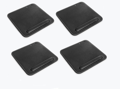 CLADD INTERNATIONAL Mousepad Wrist Rest Ergonomic Stitched Edge Cushion Foam Support Pack of 4 Mousepad(Black)