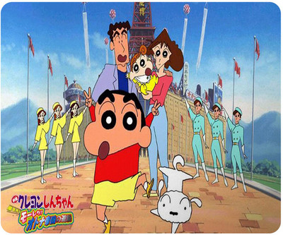 PrintingZone Compatible Print Shinchan Mouse Pad (8 inch X 7 inch) (MP-266) Mousepad(Black)