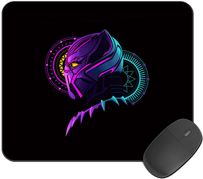 Kirmada Printed Neon Black Panther Mouse Pad Super Smooth Surface Marvel Non Slip Base Mousepad(Multicolor)