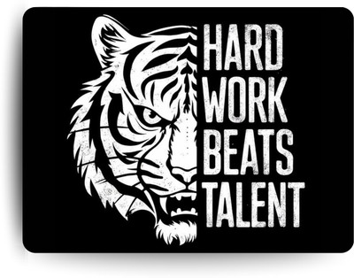 Designxx Relentless Tiger Motivational Mousepad Non Slip Base Mousepad(Black, White)
