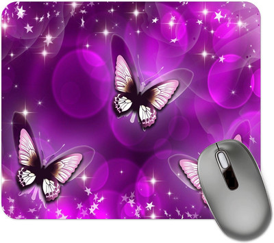 dk printing Sweet Butterfy Colorfull Printed Mouse Pad Non Slip Base Mousepad(Black)