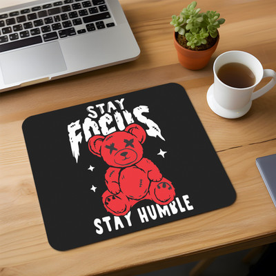 Printngifts stay focus stay humble Printed Mouse Pad for Gaming Computer, Laptop, PC Non Slip Base Mousepad(Black & White)