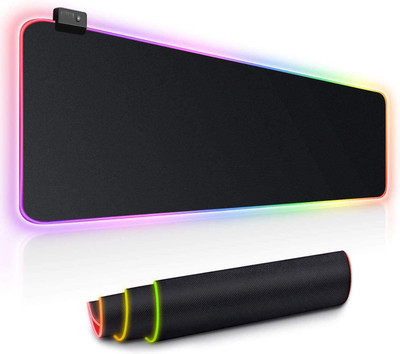 SEVENSPACE RGB Mousepad , 12 RGB Spectrum Modes, 800X300X4 MM, Extended , Keyboard MAT Mousepad(Black)