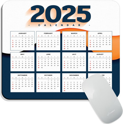 FirseBUY 1 Pcs 2025 Calendar Mouse pad Non-Slip Rubber Base Universal Desktop and Laptop Non Slip Base Mousepad(Multicolor)