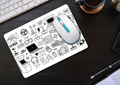 Raikamal Mouse Pad | Gamer | Mousepad(White, Black)