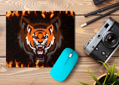 ZORI FIRE TIGER Printed Non-Slip Rubber Base Mouse pad for Laptop and Computer Non Slip Base Mousepad(Fire)